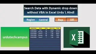 How to Search\ filter data with dynamic drop down without VBA in excel Urdu Hindi\excel tips\formula