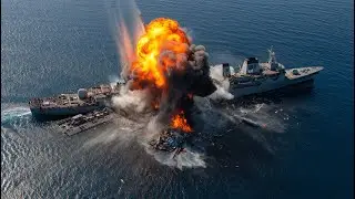 JUST NOW! Ukrainian F-16 ERAM + GBU-39 Attack SINKS Command Cruiser — Russian TOP Admirals GONE