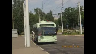 Минск, поездка на троллейбусе БКМ-321, парк.№5612, марш.35 (03.07.2022)