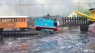 THOMAS CRASHES INTO A MUD PIT