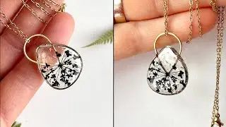 DIY Freeform UV Resin Jewelry Pendant with Pressed Flowers - No Mold