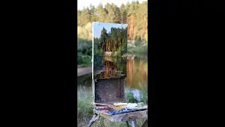 A study. Evening on the Dubna River