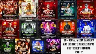 25+ Social Media Banners ADS Bundle Photoshop Tutorial Part 2