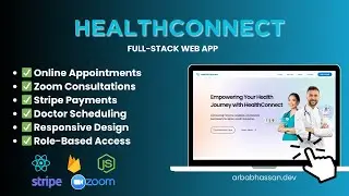 HealthConnect – Full-Stack Healthcare Web App | MERN + Firebase + Zoom + Stripe Integration