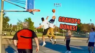 GRANDPA DUNKS ON TRASH TALKING HOOPERS PRANK!!