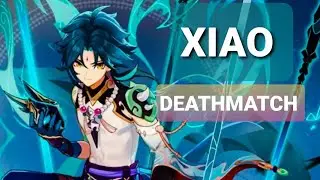 Xiao using Deathmatch Battle Pass Weapon with Gladiator + Viridescent Venerer Set