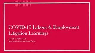 COVID-19 Labour & Employment Litigation Learnings | Webinar | McInnes Cooper