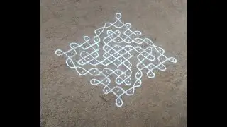 11x1 dots  kambi kolam ||  Chukkala Muggulu || #45|| Repeat the same for 4 sides