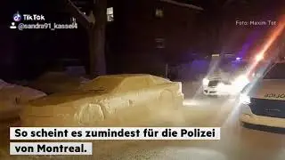 Kanadier baut Auto aus Schnee im Halteverbot - und die Polizei fällt drauf rein