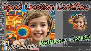Rainbow Candy | Speed Creation Workflow | ChatGPT+Photoshop+Krita