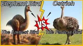Ostrich vs Elephant Bird: The Fastest Bird vs The Largest Bird #ostrich #elephantbird #animals