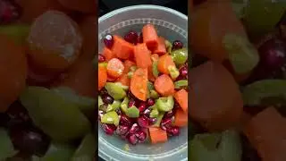 Carrot, green olives, pomegranate and fennel salad