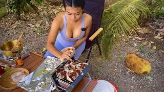 Grilled Thai Oysters Kilpatrick Recipe: Outdoor Thai Village Cooking Delight