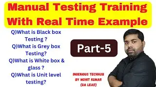 What is Black box Testing|Grey box Testing |White box & glass|Unit level testing |  Part-5