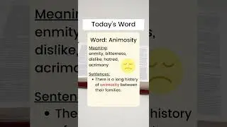 Word of the Day animosity