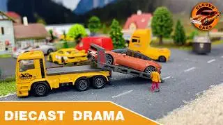 1/64 Scale Miniature City Mayhem: Diecast Car Crash and Race Extravaganza