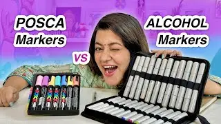Who Will WIN? 😱 Posca Markers vs Alcohol Markers vs Black Pen 🎨