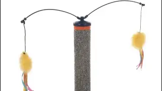 Neko the kitten learns the scratch post
