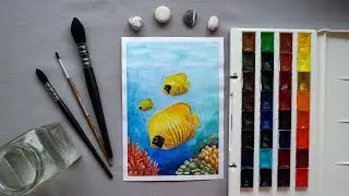 PAINT WITH ME: Yellow Fish. Drawing idea