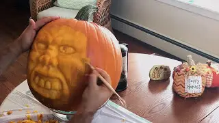 3D Pumpkin Carving Time Lapse #3