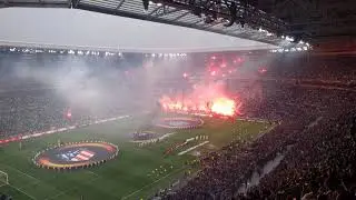 Marseille fans burning stade de lyon (pyro)