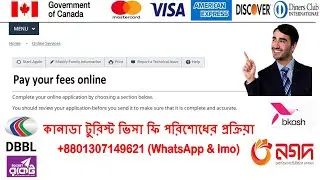 Canada tourist visa fee payment from Bangladesh: +8801307149621 (Visitor-Student for Bangladeshi)