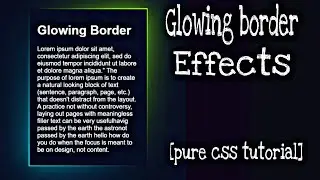 Css Glowing Gradient Border Effects using pure html and css