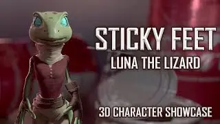 Sticky Feet: Luna the Lizard 3D Game Model