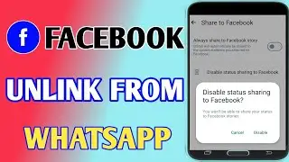 How To Unlink Facebook Account On Whatsapp // Facebook Account Unlink On Whatsapp