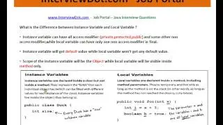 Instance Variable and Local Variable In Java
