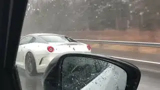 🤣 Autobahn race under the rain against a Ferrari 599. We won! 🇩🇪