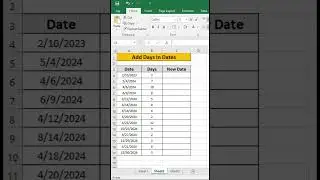 Add Days in Dates#exceltricks #Excelvideo #exceltutorial #exceltipsandtricks #excelshorts