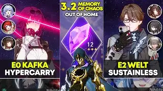 E0 Kafka Hypercarry & E2 Welt Sustainless | Memory of Chaos 12 | Honkai Star Rail 3.2