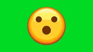 Face with Open Mouth Emoji Green Screen