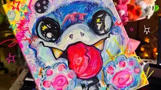 SILLY colorful canvas with Jeff the Land Shark from marvel rivals holemole draw with me