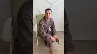 Мужской халат из вафельного полотна кофейный