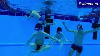 Blowing BUBBLES through the nose under the WATER in the POOL