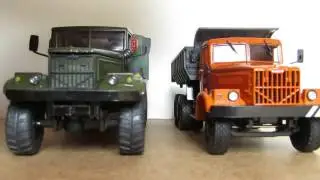Сравнение КрАЗ 255 и 256 Автолегенды (АИСТ) и Саратов 1:43