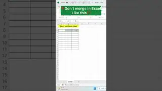 Merge Cells in Excel‼️ Easy Excel Trick 