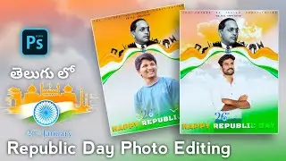Republic Day Photo Editing in Pscc app | 26 January Photo edit | Republic day banner editing Telugu