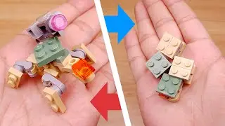 LEGO brick Cube Turtle combiner transformer robot tutorial Gun Turtle 