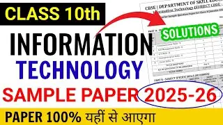 Information technology class 10 sample paper 2025-26 Solutions | Class 10 IT Code 402 Sample Paper