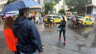 COPACABANA, Rio de Janeiro, Walking Tour BRAZIL — Rain Walk ☂️ 🇧🇷