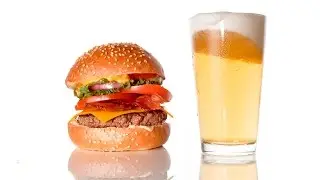 Deconstructed Burger Drop in Slow Motion