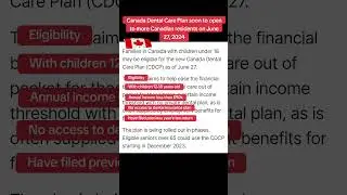 Canada Dental Care Plan for children 12-18 years old