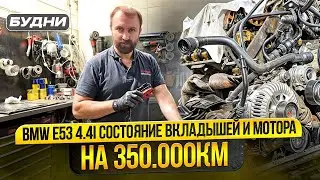 #22 Будни BMW E53 4.4i Серия 1 Состояние мотора и вкладышей пробег 350.000 км. Подготовка к ремонту.
