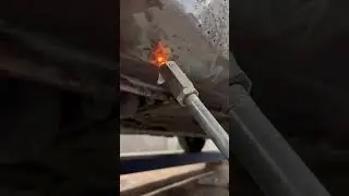 Repairing the threshold of a Daewoo Lanos car in the correct way, using an electric suction device