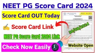 NEET PG Score Card 2024 🇮🇳 NEET PG Score Card 2024 Kaise Dekhe 🇮🇳 How To Check NEET PG Score Card