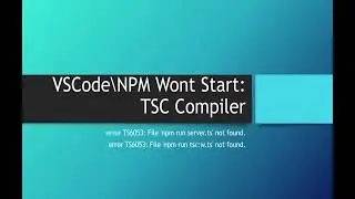 Microsoft Visual Studio Code. Node Start Error npm run tscw ts not found