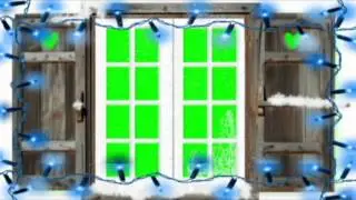 Green Screen Christmas Light Window Snow Animation Loop